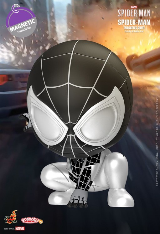Купить Marvel’s Spider-Man (2018) - Spider-Man Negative Suit Cosbaby 3.75” Hot Toys Bobble-Head Figure 