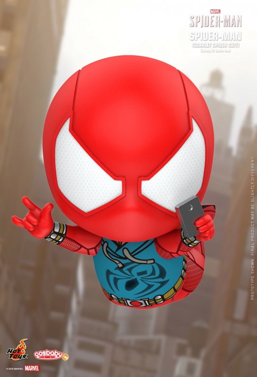 Купить Marvel’s Spider-Man (2018) - Spider-Man Scarlet Spider Suit Cosbaby 3.75” Hot Toys Bobble-Head Figure 