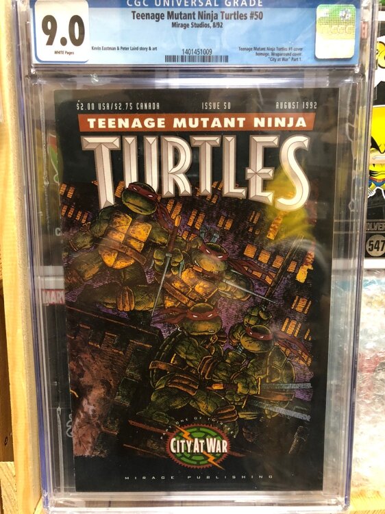 Купить Teenage Mutant Ninja Turtles, Vol. 1, No. 50; August 1992 City At War, Part 1 CGC 9.0 