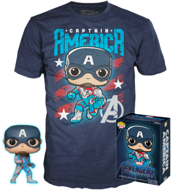 Купить Avengers 4: Endgame - Captain America Glow in the Dark Pop! Vinyl Figure & T-Shirt Box Set 