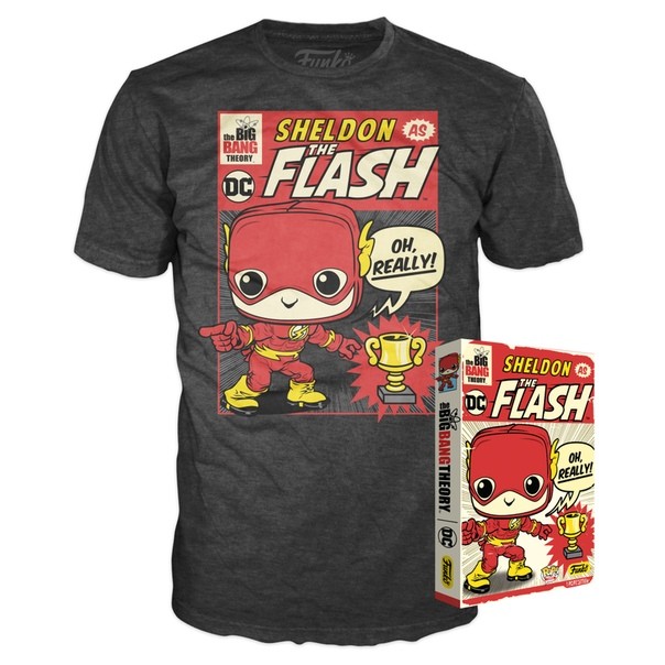 Купить Funko Boxed Tee: Big Bang Theory - Sheldon as The Flash Summer Convention Exclusive Size-L 
