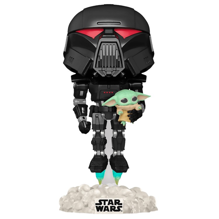 Купить Фигурка Funko POP! Bobble Star Wars Mandalorian Dark Trooper With Grogu (GW) (Exc)  