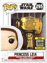 POP! Funko Star Wars Celebration (Gold Chrome) Princess Leia #295 - 2019 Star Wars Galactic Convention Exclusive