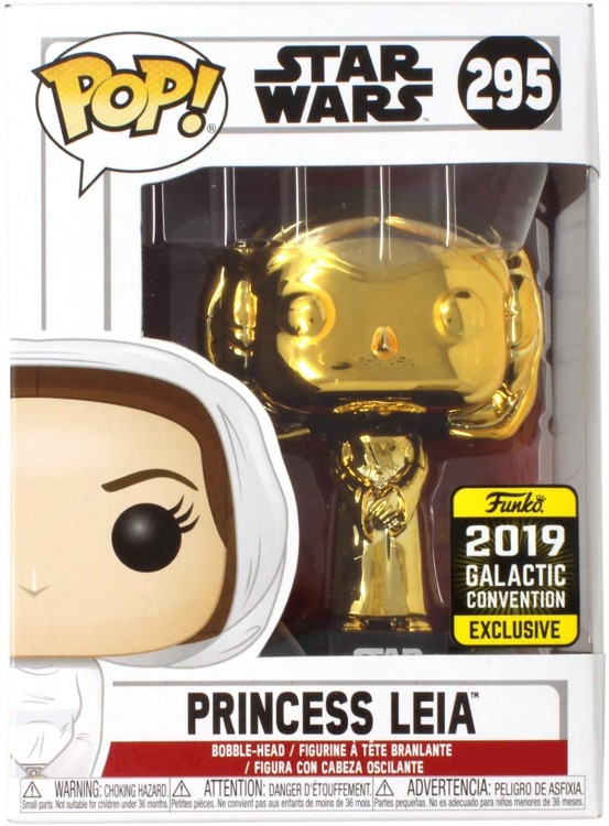 Купить POP! Funko Star Wars Celebration (Gold Chrome) Princess Leia #295 - 2019 Star Wars Galactic Convention Exclusive 