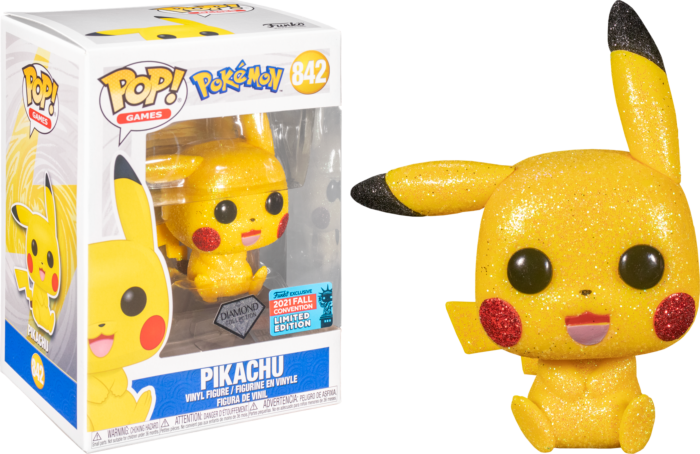 Купить Фигурка Funko Pikachu Sitting Diamond Glitter Pop! (2021 Festival of Fun Convention Exclusive)  