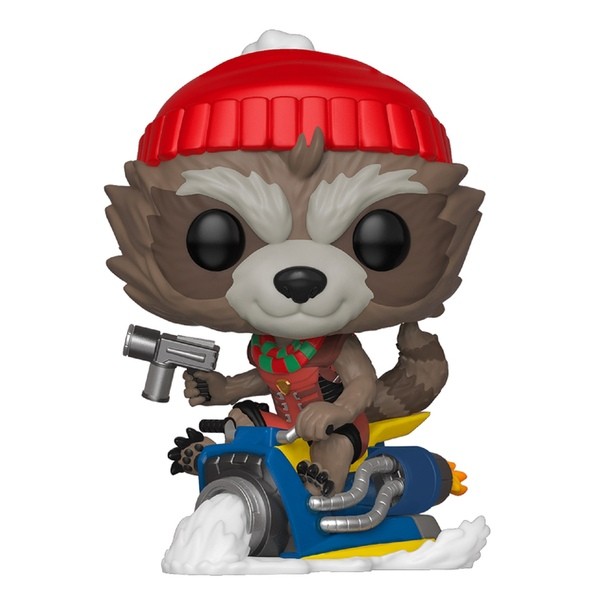 Купить Guardians Of The Galaxy - Rocket Raccoon on Snowmobile Christmas Holiday Pop! Vinyl Figure 