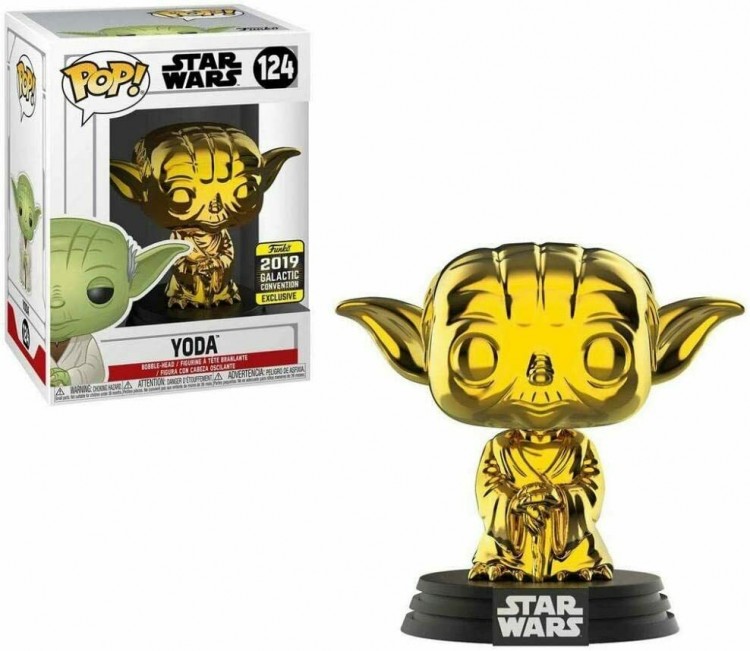 Купить Funko POP! Star Wars Yoda #124 Gold 2019 Galactic Con Exclusive 