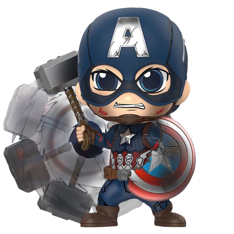 Купить Avengers 4: Endgame - Captain America Battling Cosbaby 3.75” Hot Toys Bobble-Head Figure 