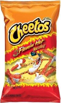 Cheetos Crunchy Flamin' Hot Cheese Flavored Snacks 205 грамм