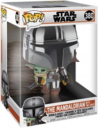 Фигурка Funko POP! Bobble Star Wars Mandalorian Mandalorian with Child Chrome 10" 